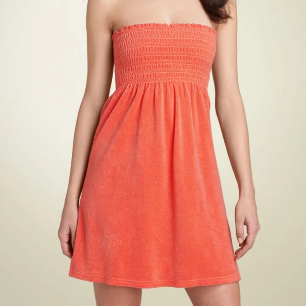 Y2K Orange Juicy Strapless Dress